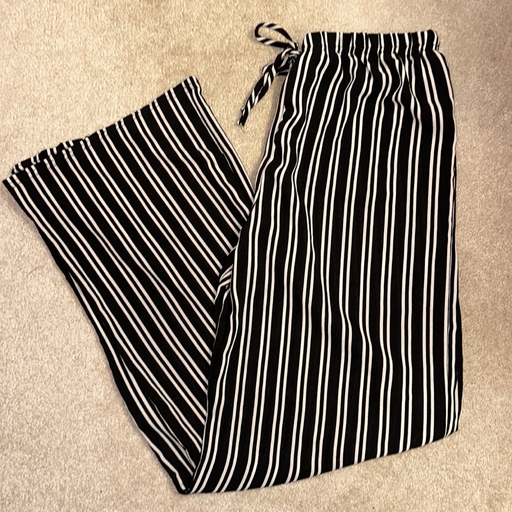 Rainbow striped tie front pants